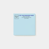 ビジネスライトブルースクエアにメモを投稿 ポストイット (正面)