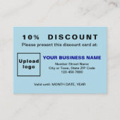 ビジネスライトブルー割引カード 割引カード (正面)