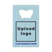 ビジネスライトブルー長方形ボトルオープナー クレジットカード栓抜き (正面)