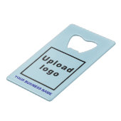 ビジネスライトブルー長方形ボトルオープナー クレジットカード栓抜き (裏面アングル)