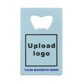 ビジネスライトブルー長方形ボトルオープナー クレジットカード栓抜き (裏面)