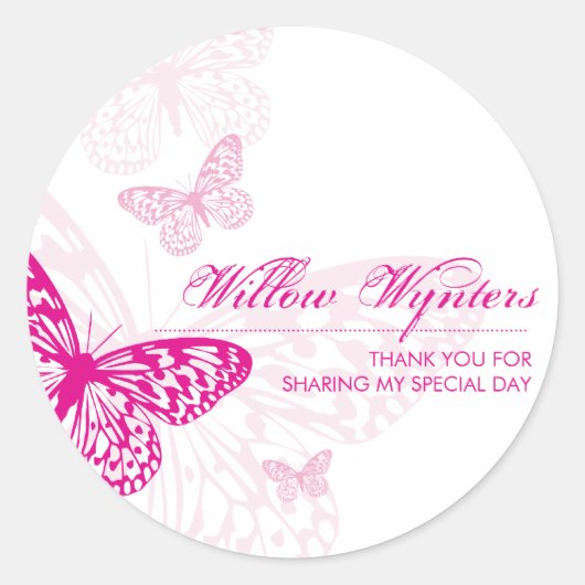 ビジネスラベル：：蝶1 ラウンドシール (正面)