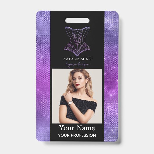 ビジネスランジェリーブティックの従業員写真 バッジ (正面)