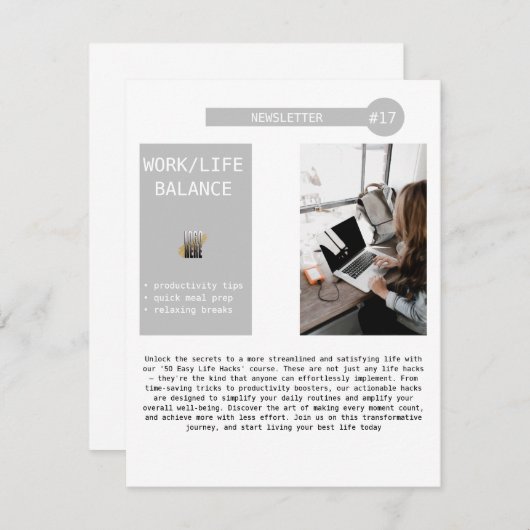 ビジネスレターメールリストのプロモーション 案内状 (正面/裏面)