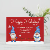 ビジネスレッドハッピーホリデイズ格言ホリデーカード シーズンカード (スタンド正面)
