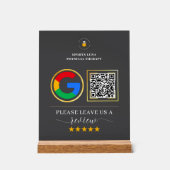 ビジネスレビューサイン - ロゴ付きカスタムQRコード アクリルサイン (正面)