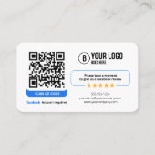 ビジネスレビューリンクFacebookレビューQRコード 名刺 (正面)