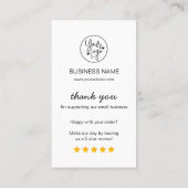 ビジネスレビューQRコード5スターレビュー 名刺 (裏面)