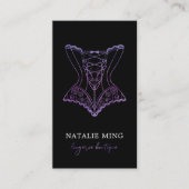 ビジネスレースランジェリーブティックロゴパープル 名刺 (正面)