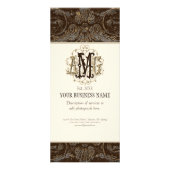 ビジネスレートカード – エレガント古代金ゴールドバロック ラックカード (裏面)