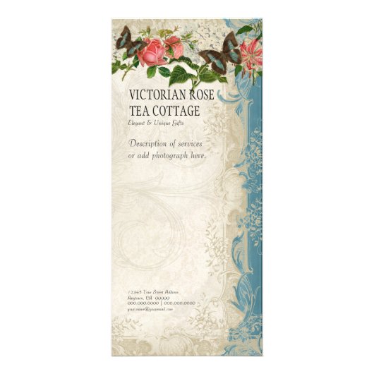 ビジネスレートカード – バロックスタイルヴィンテージバラ ラックカード (正面)