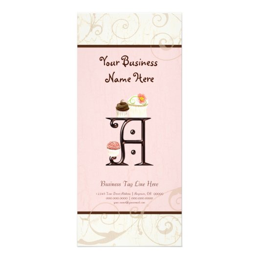 ビジネスレートカード – レターAモノグラムのデザートBak ラックカード (正面)