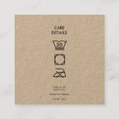 ビジネスロつるゴラベル衣料用スイング気に詳細 スクエア名刺 (裏面)