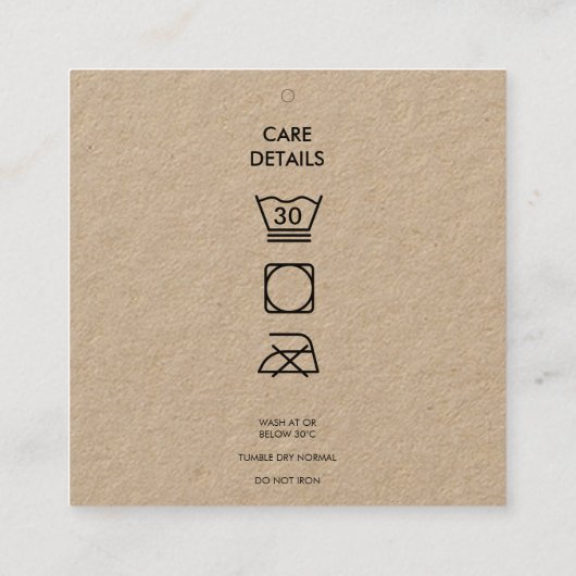 ビジネスロつるゴラベル衣料用スイング気に詳細 スクエア名刺 (裏面)