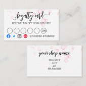 ビジネスロイヤリティカードマーケティング割引美しい 紹介カード (正面/裏面)