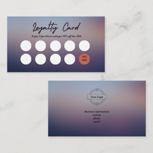 ビジネスロイヤリティカード。%と文字の編集 名刺 (正面/裏面)