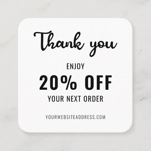 ビジネスロイヤリティプロモエレガントQRコード白黒 割引カード (正面)