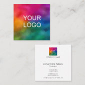 ビジネスロカスタムゴテンプレートモダンエレガント スクエア名刺 (正面/裏面)