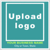 ビジネスロケーションオンティール（緑がかった色）グリーンスクエアビニル シール (正面)