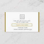 ビジネスロゴありがとうプロモーションコード会社の金ゴールド 割引カード (裏面)