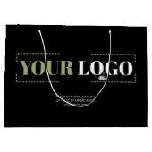 ビジネスロゴおよびオプションのカスタム文字プロモーション ラージペーパーバッグ (裏面)