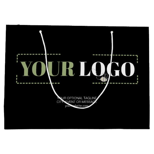 ビジネスロゴおよびオプションのカスタム文字プロモーション ラージペーパーバッグ (裏面)