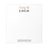 ビジネスロゴおよびカスタム文字ブランドのメモ帳 ノートパッド (正面)
