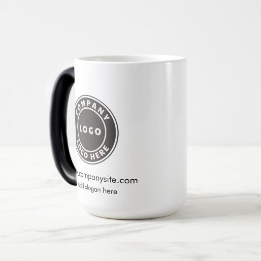 ビジネスロゴおよびスローガンカスタム会社スタッフ モーフィングマグカップ (正面左)