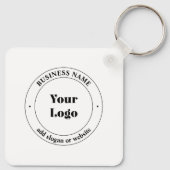 ビジネスロゴおよびプロモーション文字 |白 キーホルダー (裏面)