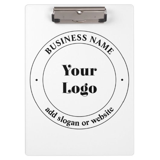ビジネスロゴおよびプロモーション文字 |白 クリップボード (正面)