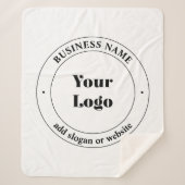 ビジネスロゴおよびプロモーション文字 |白 シェルパブランケット (正面)