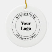 ビジネスロゴおよびプロモーション文字 |白 セラミックオーナメント (正面)