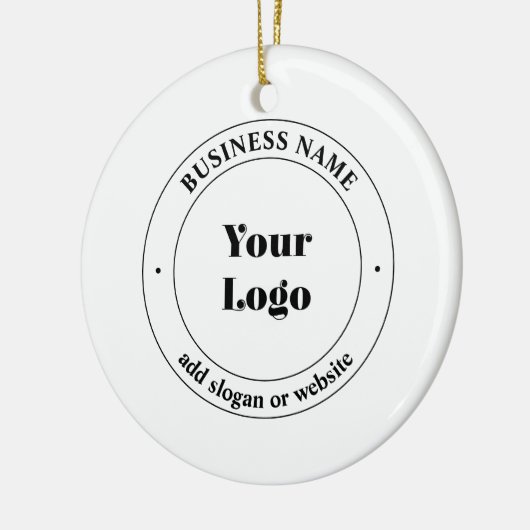ビジネスロゴおよびプロモーション文字 |白 セラミックオーナメント (左)