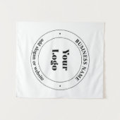 ビジネスロゴおよびプロモーション文字 |白 タペストリー (正面(横))