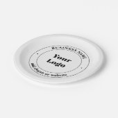 ビジネスロゴおよびプロモーション文字 |白 ペーパープレート (アングル)