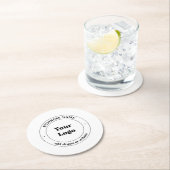 ビジネスロゴおよびプロモーション文字 |白 ラウンドペーパーコースター (インサイチュ)