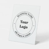 ビジネスロゴおよびプロモーション文字 |白 台座サイン (正面)