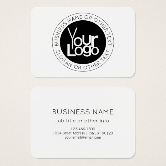 ビジネスロゴおよびモダン編集可能シンプル文字 (正面&裏面)