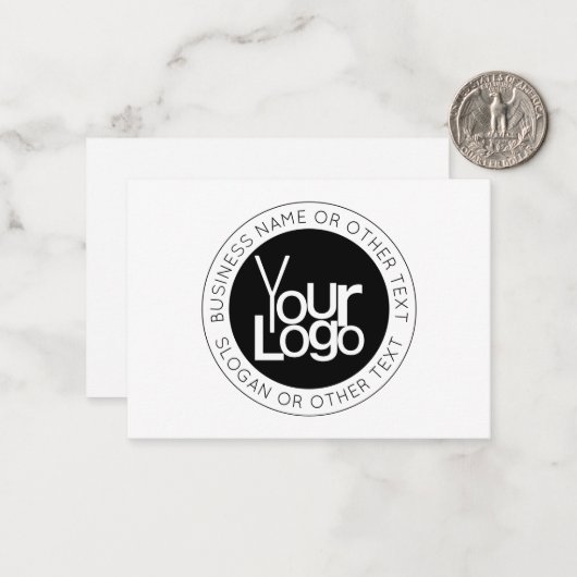 ビジネスロゴおよびモダン編集可能シンプル文字 ノートカード (正面/裏面インサイチュ)