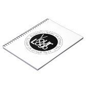 ビジネスロゴおよびモダン編集可能シンプル文字 ノートブック (左側)