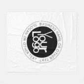 ビジネスロゴおよびモダン編集可能シンプル文字 フリースブランケット (正面(横))