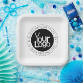 ビジネスロゴおよびモダン編集可能シンプル文字 ペーパープレート (パーティー)