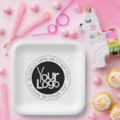 ビジネスロゴおよびモダン編集可能シンプル文字 ペーパープレート (パーティー)