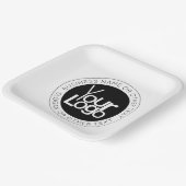 ビジネスロゴおよびモダン編集可能シンプル文字 ペーパープレート (傾斜あり)