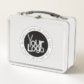 ビジネスロゴおよびモダン編集可能シンプル文字 メタルランチボックス (正面)