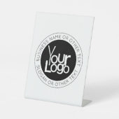 ビジネスロゴおよびモダン編集可能シンプル文字 台座サイン (正面)