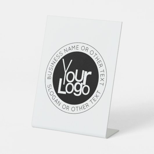 ビジネスロゴおよびモダン編集可能シンプル文字 台座サイン (正面)