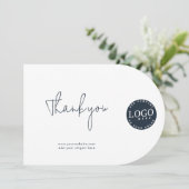 ビジネスロゴおよび企業のWebサイトサンキューカード 招待状 (スタンド正面)