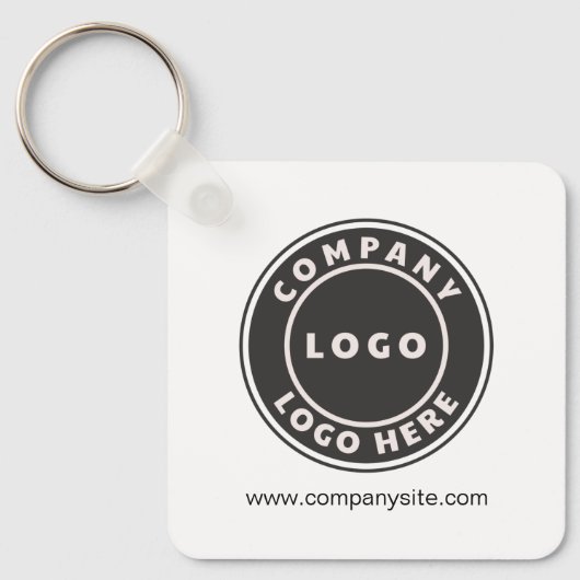 ビジネスロゴおよび会社のWebサイトの従業員 キーホルダー (正面)