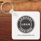 ビジネスロゴおよび会社のWebサイトの従業員 キーホルダー (正面)